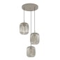 Preview: EGLO Pendellampe Romazzina, 3-flammige Pendelleuchte, E27, Ø46cm, beige, Metall, 900687