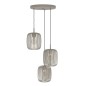 Preview: EGLO Pendellampe Romazzina, 3-flammige Pendelleuchte, E27, Ø46cm, beige, Metall, 900687