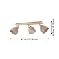 Preview: EGLO Deckenstrahler Arrecife, E27, 74,5x14,5cm, 3-flammig, Metall, beige, 900713