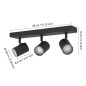 Preview: EGLO Deckenlampe 3-flammig Consuma, GU10, IP44, 40x8cm, schwarz, 901966