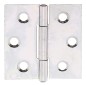 Preview: Alberts Scharnier, Quadratisch: Stahl roh, sendzimirverzinkt, mit vernietetem Edelstahlstift 38x38,4mm 345976