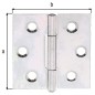 Preview: Alberts Scharnier, Quadratisch: Stahl roh, sendzimirverzinkt, mit vernietetem Edelstahlstift 38x38,4mm 345976