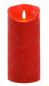 Preview: CASAYA LED Kerze, 3D Rustic FLAME, Ø 9 cm, rot, Timer, 10613