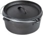 Preview: ACTIVA Dutch Oven 7-teiliges Set in Holzkiste, Gusseisen, mit Kochtopf, Stieltopf, Grillplatte, Pfanne, Deckelheber und Untersetzer, 20080