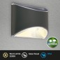 Preview: BRILONER – Solar LED Wandleuchte, 10 cm, anthrazit, 3133015