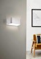 Preview: EGLO LED Wandlampe Sania 4, 1 flammige Wandleuchte Modern, , Flurlampe in Nickel-Matt, Weiß, L 20 cm, 98425