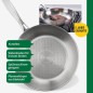 Preview: Fackelmann Chefkoch Bratpfanne München Ø24 cm mit Wabenboden – aus hochwertigem Edelstahl, 23369