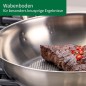 Preview: Fackelmann Chefkoch Edelstahlpfanne Ø28 cm – aus 18/10 Edelstahl, spezieller Wabenboden, 23380