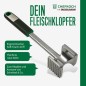 Preview: Fackelmann Chefkoch Fleischklopfer Premium – Doppelseitig: Flach zum Plattieren & Rau zum Aufrauen, 26,5 cm, 23112