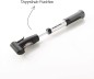 Preview: FISCHER Mini-Luftpumpe mit Manometer, Doppelhub-Technik, für alle Ventile (AV, DV, SV), aus Aluminium, 85573
