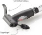 Preview: FISCHER Mini-Luftpumpe mit Manometer, Doppelhub-Technik, für alle Ventile (AV, DV, SV), aus Aluminium, 85573