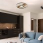 Preview: Globo Deckenlampe Deckenleuchte Wohnzimmerlampe Holzoptik Kristalle LED D 40,5 cm 67323-24