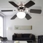 Preview: GLOBO Deckenventilator, 3 Geschwindigkeitsstufen, Flügel wendbar, exkl. E27, DxH 76 x 28 cm, 0307