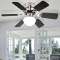 Preview: GLOBO Deckenventilator, 3 Geschwindigkeitsstufen, Flügel wendbar, exkl. E27, DxH 76 x 28 cm, 0307