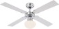 Preview: GLOBO Deckenventilator Chrom , E27, 3 Stufen, silberfarben/Weiß, 0330