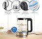 Preview: GOURMETmaxx Glas-Wasserkocher 1,7 Liter mit integrierter Beleuchtung, Edelstahl / Glas, 12053