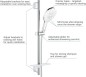Preview: GROHE Vitalio SmartActive 150 Brausestangenset, wassersparend, 3 Strahlarten, chrom, 26598000