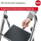 Preview: Hailo K70 StandardLine Alu-Klapptritt-Leiter, 2 große Stahl-Stufen mit Anti-Rutsch-Matten, bis 150 kg, 4392-801