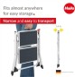Preview: Hailo MK60 Mini Stahl-Trittleiter | 2 große Stufen mit Anti-Rutsch-Matten bis 150kg, 4310001