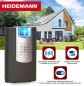 Preview: Heidemann Funkgong Set HX Flashlight (anthrazit, max. Reichweite 200 m, Lautstärke 4-stufig einstellbar bis 90 dB 8 Melodien einstellbar, Klingel, inkl. Sender + Empfänger, Türklingel) 70825 Anthrazit Funkgong Set HX Flashlight 70825