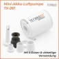 Preview: Technaxx Mini-Akku-Luftpumpe PRO TX-261 mit 1360 mAh Akku, 5095
