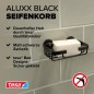 Preview: tesa ALUXX BLACK Seifenkorb, mattschwarz, für Dusche und Badewanne, 40508-00000-00