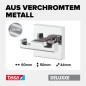 Preview: tesa DELUXXE Garderobenhaken doppelt, Metall, verchromt, inkl. Klebelösung, 40405-00000-00