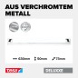 Preview: tesa DELUXXE Handtuchstange, Metall, verchromt, inkl. Klebelösung, 630mm x 50mm x 73mm, 40406-00000-00