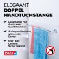 Preview: tesa Elegaant Doppelte Handtuchstange, Metall, verchromt, Klebelösung, 50mm x 630mm x 113mm, 40437-00000-00