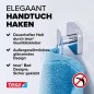 Preview: tesa ELEGAANT Handtuchhaken, Metall, verchromt, inkl. Klebelösung, 40434-00000-00
