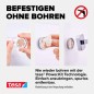 Preview: tesa ELEGAANT Handtuchhalter, 2-armig, Metall, verchromt, Klebelösung, 40432-00000-00