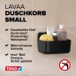 Preview: tesa LAVAA Duschkorb klein, mattschwarz, stilvoll, praktisch, platzsparend, 40515-00000-00