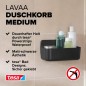 Preview: tesa LAVAA Duschkorb mittelgroß, mattschwarz, elegant, praktisch, platzsparend, 40516-00000-00