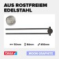 Preview: tesa MOON Graphite Zweiarmiger Handtuchhalter, selbstklebend, Metall PVD beschichtet, 40592-00000-00