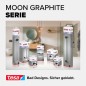 Preview: tesa MOON Graphite Zweiarmiger Handtuchhalter, selbstklebend, Metall PVD beschichtet, 40592-00000-00