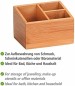 Preview: Wenko Bambus Organizer Mod. Terra 3 Fächer ideal für Schmuck, Pinsel und Stifte, 23916100