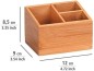 Preview: Wenko Bambus Organizer Mod. Terra 3 Fächer ideal für Schmuck, Pinsel und Stifte, 23916100