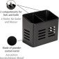 Preview: WENKO Besteckkorb Mod. Baco Schwarz aus pulverbeschichtetem Metal, 16 x 13,5 x 9 cm, 55024100