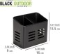Preview: WENKO Besteckkorb Mod. Baco Schwarz aus pulverbeschichtetem Metal, 16 x 13,5 x 9 cm, 55024100