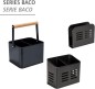 Preview: WENKO Besteckkorb Mod. Baco Schwarz aus pulverbeschichtetem Metal, 16 x 13,5 x 9 cm, 55024100