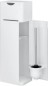 Preview: WENKO Stand WC-Garnitur Mod. Imon 6 in 1 Weiß matt, integrierter Toilettenpapierhalter, WC-Bürstenhalter, Ersatzrollenhalter, Stauraumfächer und Ablage,24212100