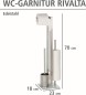 Preview: WENKO Stand WC-Garnitur Rivalta, in rostfreier Edelstahl-Qualität, 23 x 70 x 18 cm, 21564100