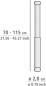 Preview: WENKO Teleskop-Duschstange Luz, ausziehbare Duschvorhangstange inkl. Wandadapter zum Klemmen, aus rostfreiem Aluminium, Ø 28 mm x 70 - 115 cm, Weiß,. 24881100