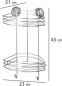 Preview: WENKO Vacuum-Loc® Eckregal 2 Etagen, Silber, 23 x 43 x 21 cm, 20885100