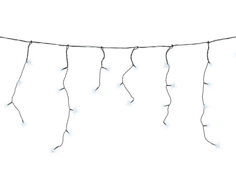 Preview: Lumineo Solar Icicle Lights, 1100 cm, 259L, schwarz/kaltweiß, 496296