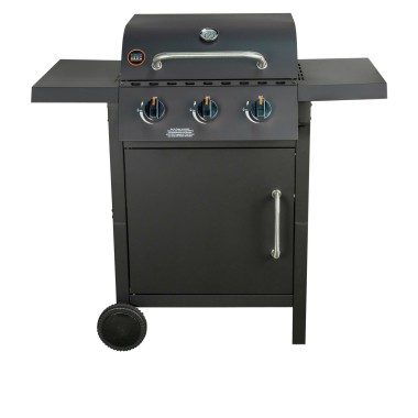 BBQ Hero Gasgrill 3-Brenner Ak verchromt, 37x45cm, 9kW, 915086