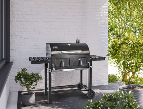 Mr. Gardener Holzkohlegrill Ottawa XXL, schwarz, Grillfläche 80x42 cm, 5602H