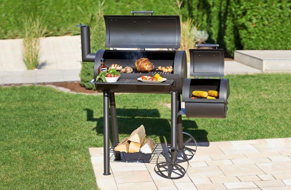 Preview: Mr.GARDENER Smoker Portland, schwarz, Grillrost BxT: 67 x 34 cm, 1262