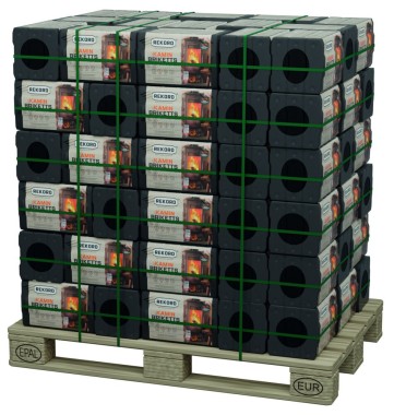 Rekord Braunkohle-Briketts, quaderförmige Kaminbriketts, (90 Stück je 10kg), 814381