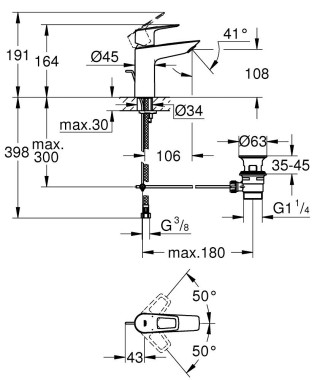GROHE Start Loop Einhand-Waschtischarmatur, 1/2, M-Size, chrom, 23778001